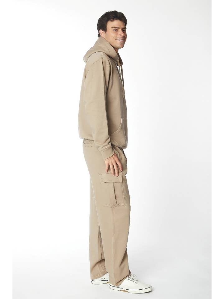 Black Men's Cargo Fleece Jogger Sweatpants for wholesale on Faire