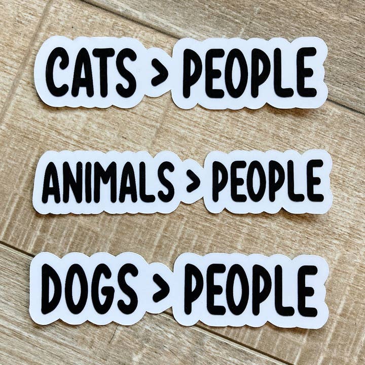 Animals > People Vinyl Sticker for wholesale by Tiny Acres Co