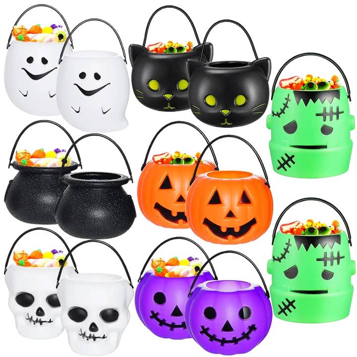 La Bella Monte – wholesale Bucket/pail – Kids – Mini Plastic Candy pumpkin Bucket Home Decor