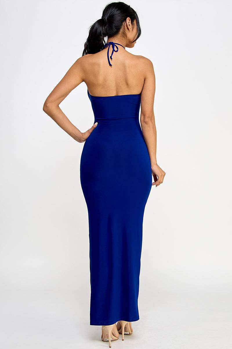 ARA USA - Wholesale Dress - Women's - 6755 (Vibrant green halter-neck cutout with ruched detail)5