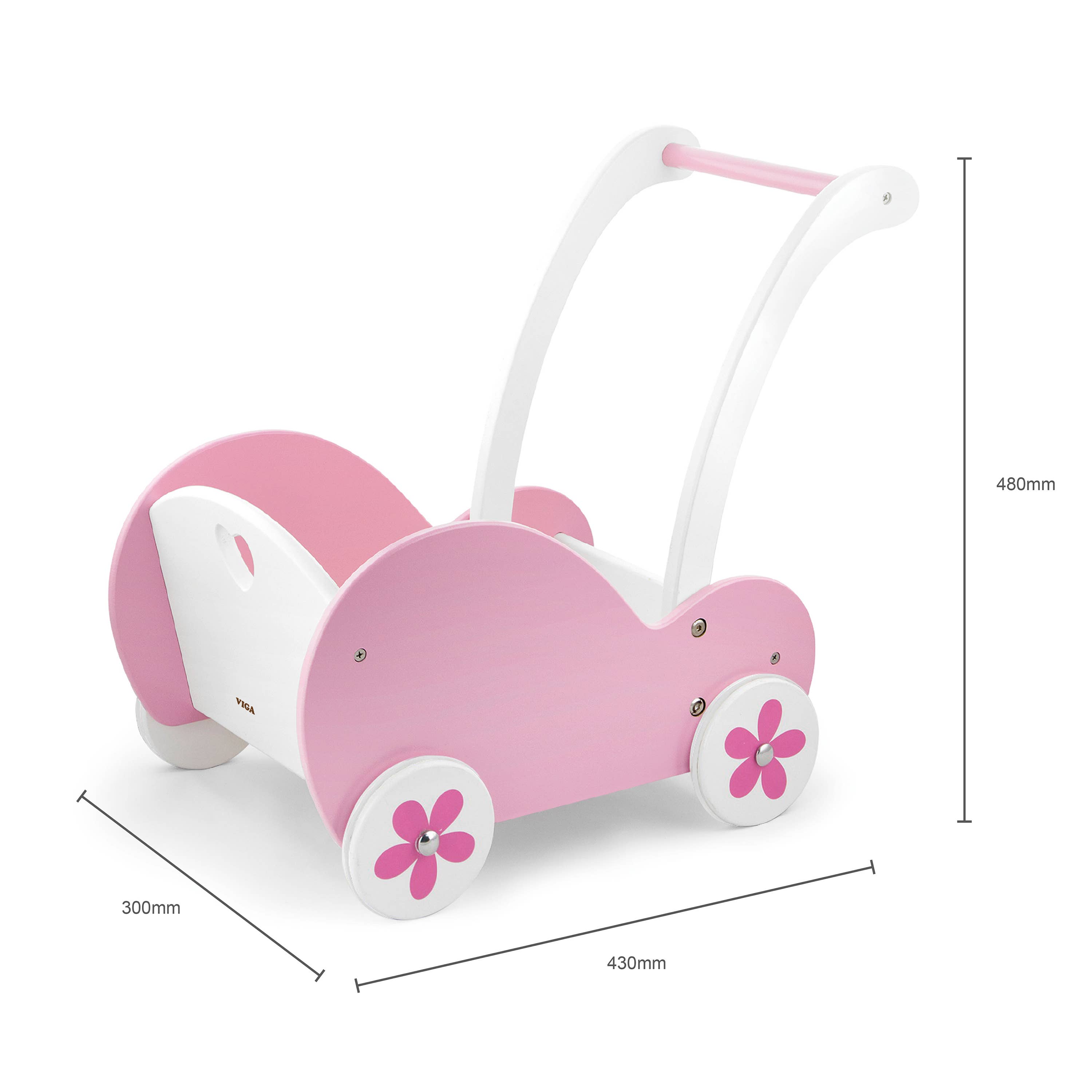 Trade Toys Limited – wholesale Träleksak - Barn – Viga Rosa Docka Buggy1