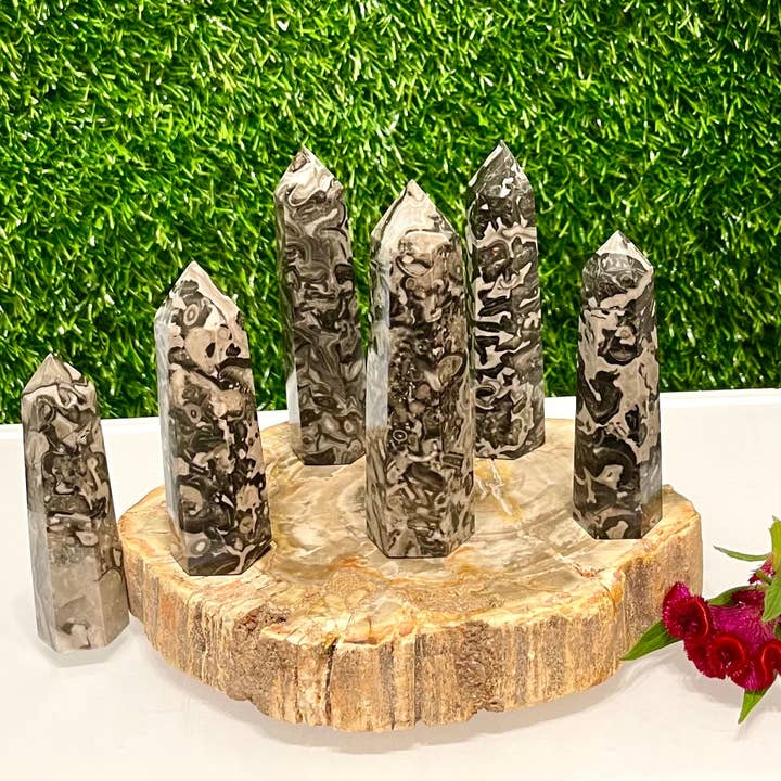 KayleeNYC - Vente Pierre et cristal de spiritualité - Vente en gros Lot 1 lb Naturel Picasso Jasper Tower Obélisque Baguette Cristal Energy Healing1
