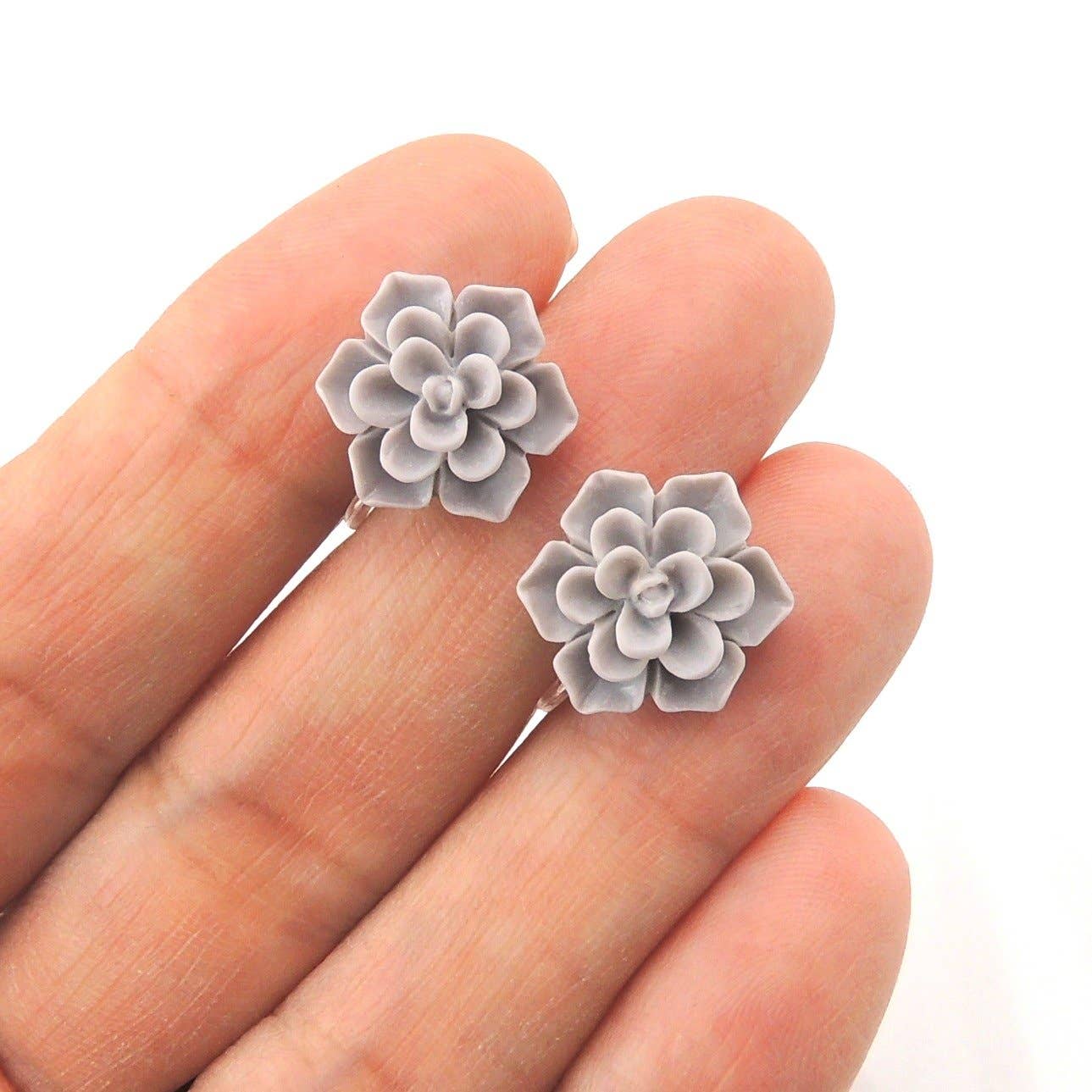 Pretty Smart - Vente Clous d'oreille - Boucles d'oreilles à tige succulentes, 13 mm1