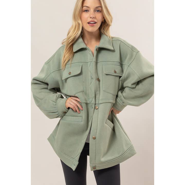 HYFVE - Wholesale Jacket - Women's - HF24F778-Washed Fleece French Terry Jacket