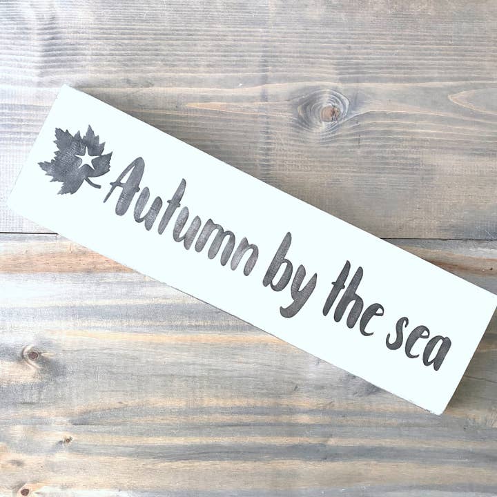 Autumn By The Sea fall beach sign coastal fall sign nautical for wholesale by Anchored Soul Designs