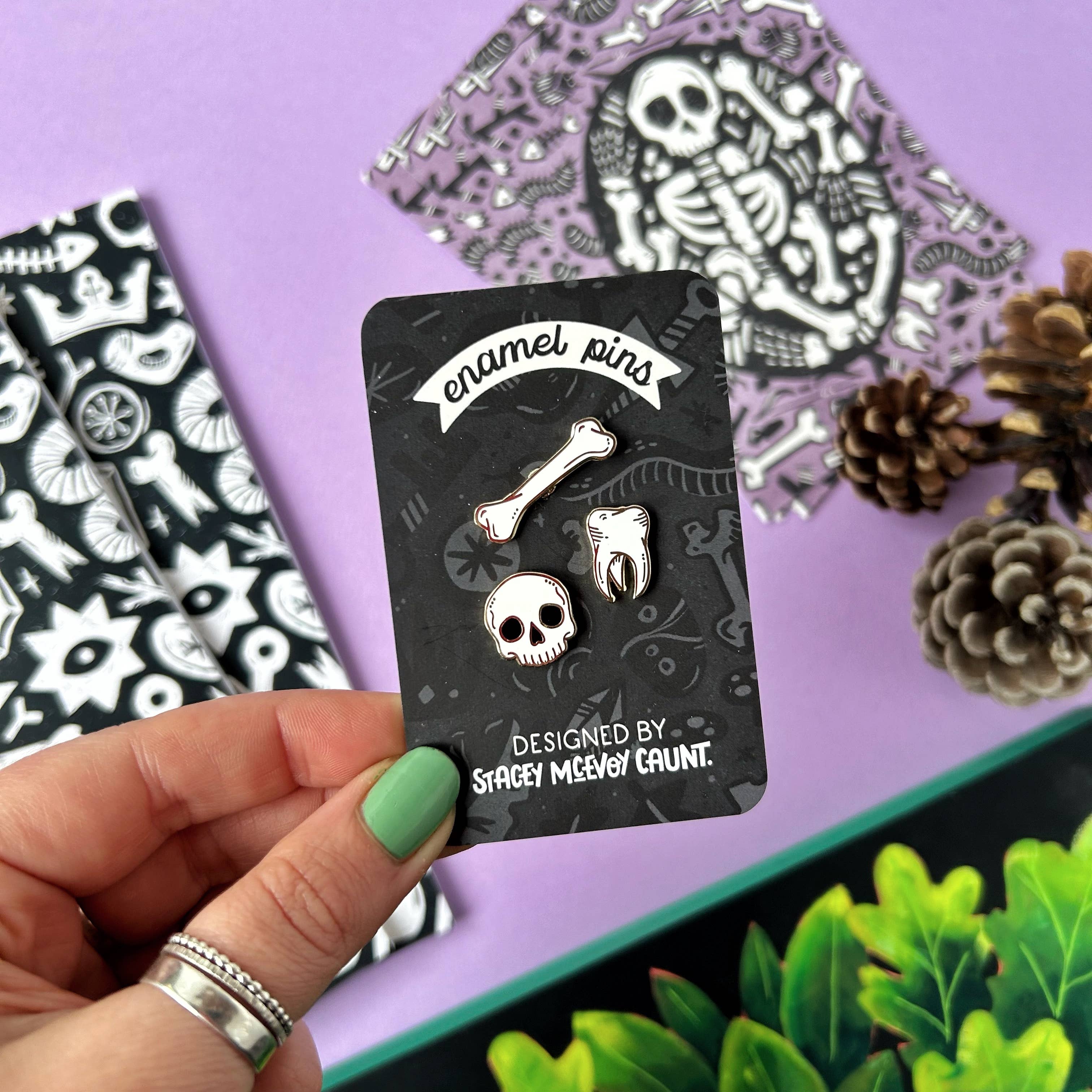 Stacey McEvoy Caunt - Wholesale Lapel Pin/Button - Bones Enamel Pin Set2