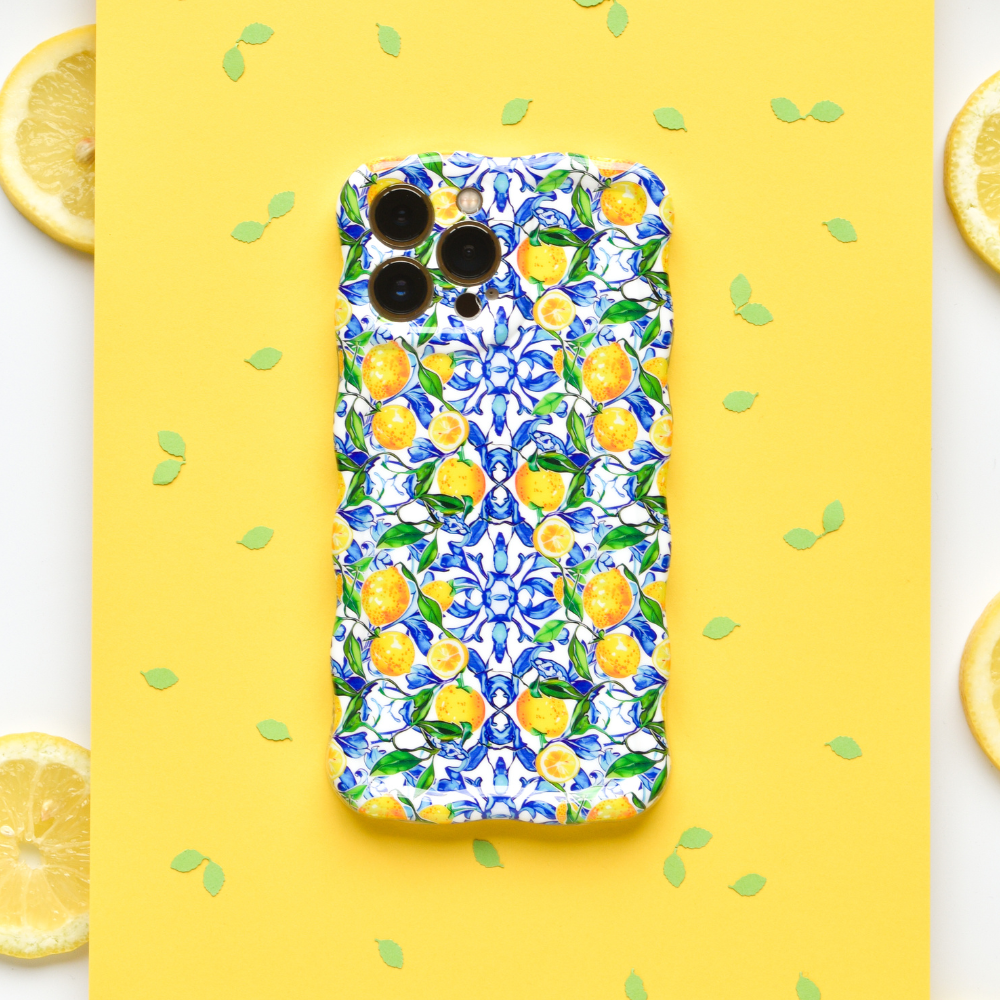 Coconut Lane – wholesale Phone case – Women’s – Wavy Phone Case - Amalfi Lemon1