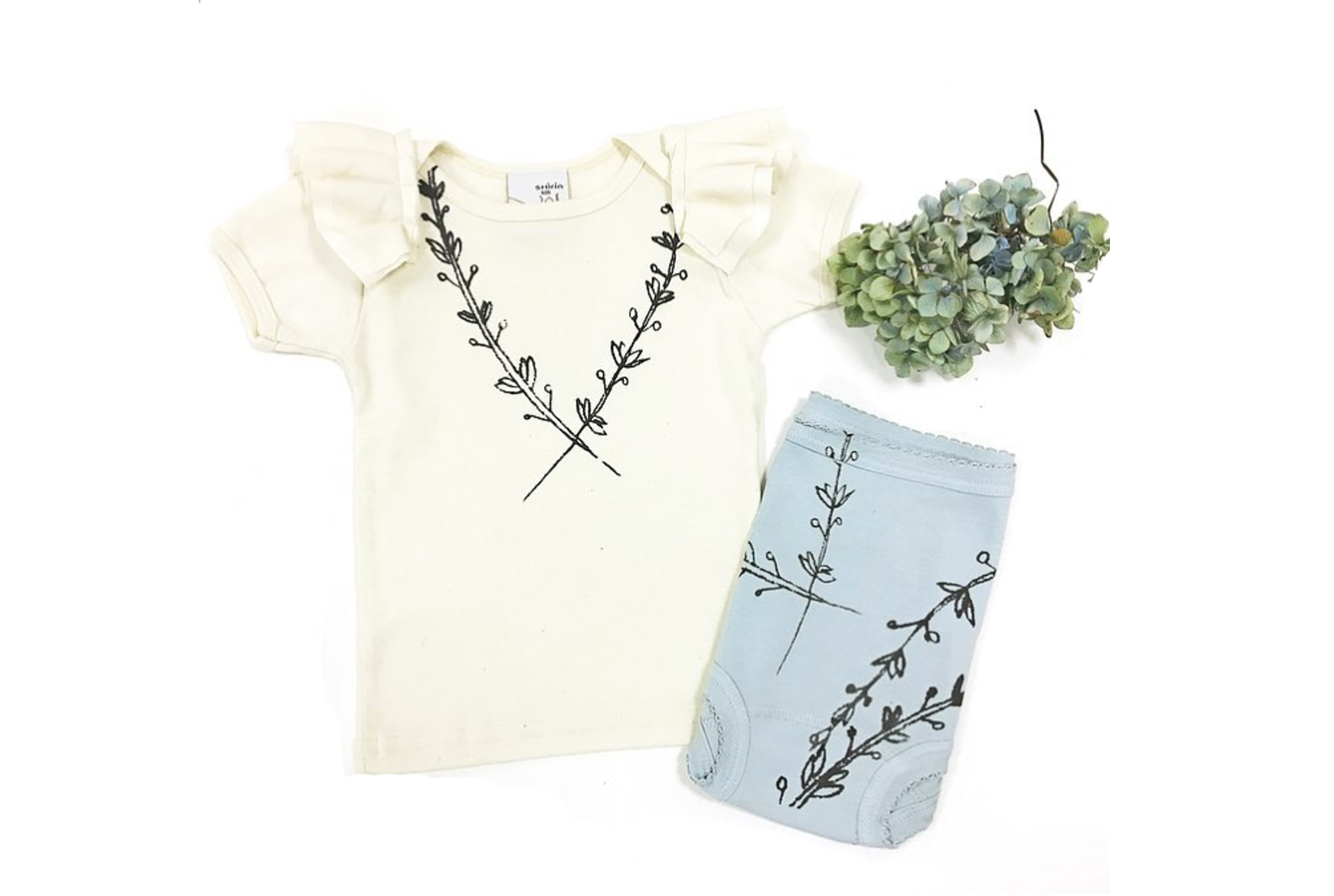 REMOVED BRAND - Wholesale Underwear/Diaper Cover - Baby - Organic Bloomer - Plant Vine Print1