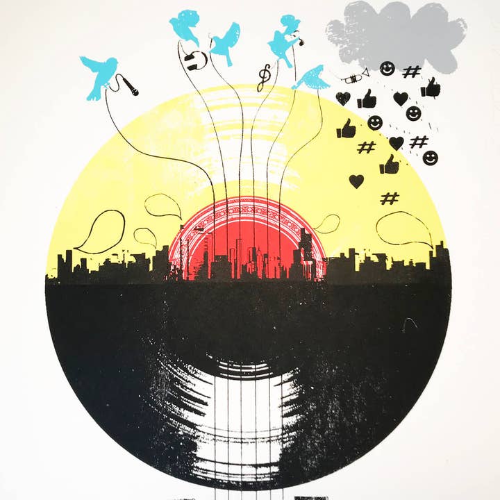 Rising Star II 'Original Silketryk for engroshandel hos Katie Edwards Illustration