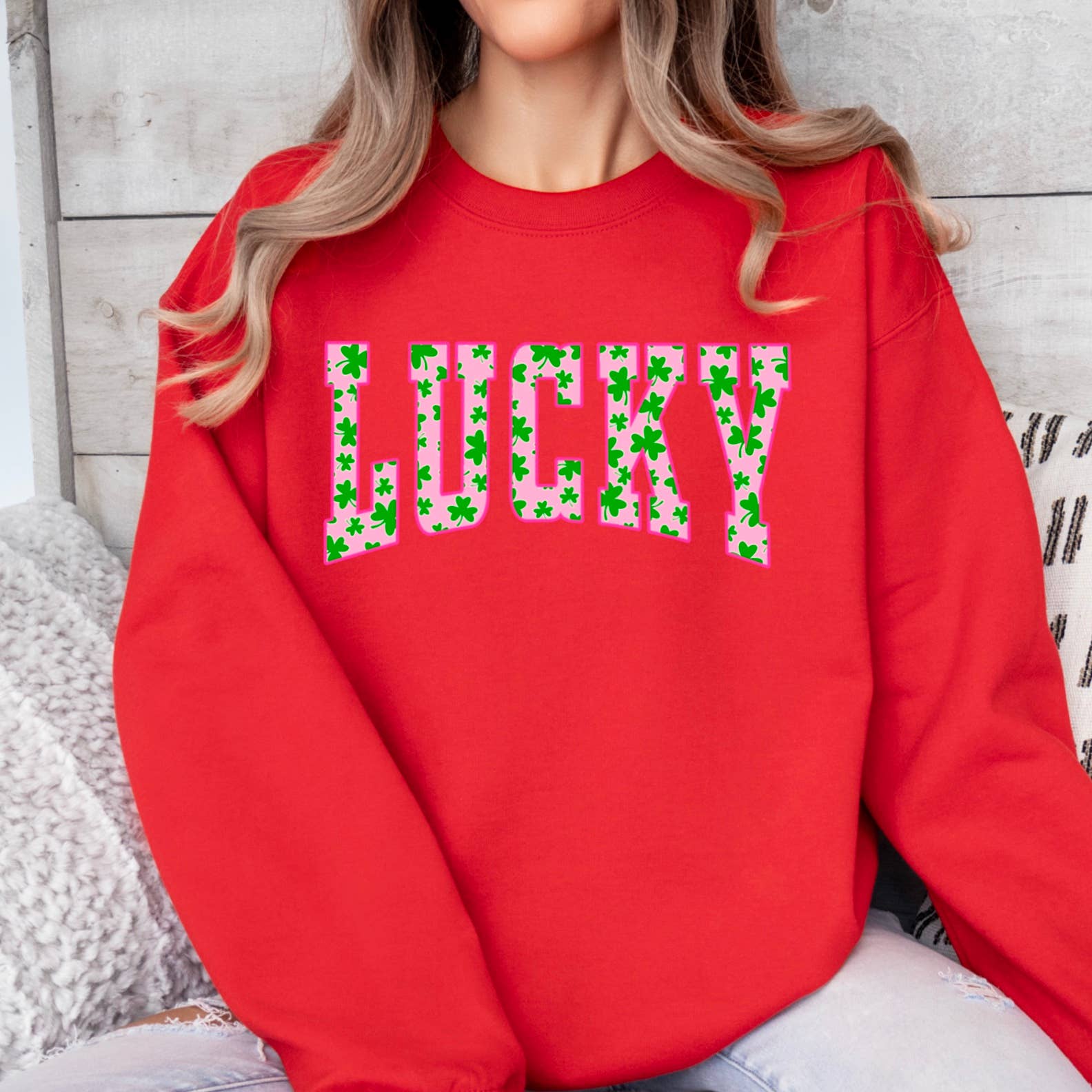 Shoppe SHC - Vente Sweat-shirt à imprimés – femme - Sweat-shirt graphique à col rond Lucky St. Patrick's Day14
