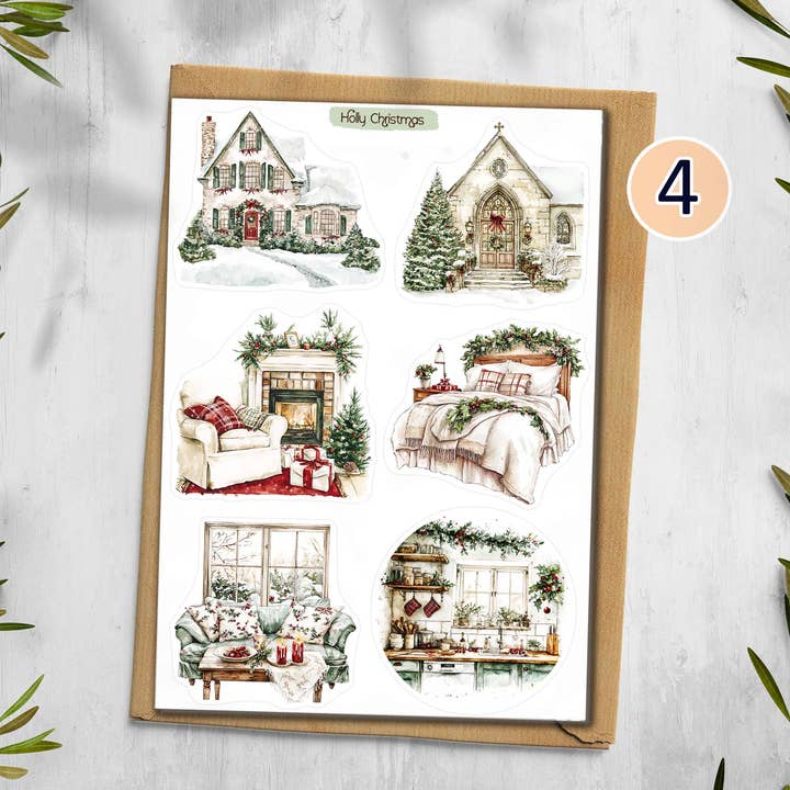 DailyStickersUK - Wholesale Sticker - Christmas Holly Sticker Sheet. Winter Stickers3