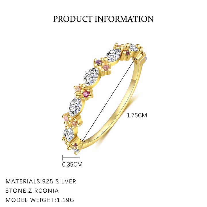 Gioiellin - S925 Silver Jewelry - Wholesale Multi-Stone Ring - 925 Sterling Silver Colored Zircon Star and Moon Ring3