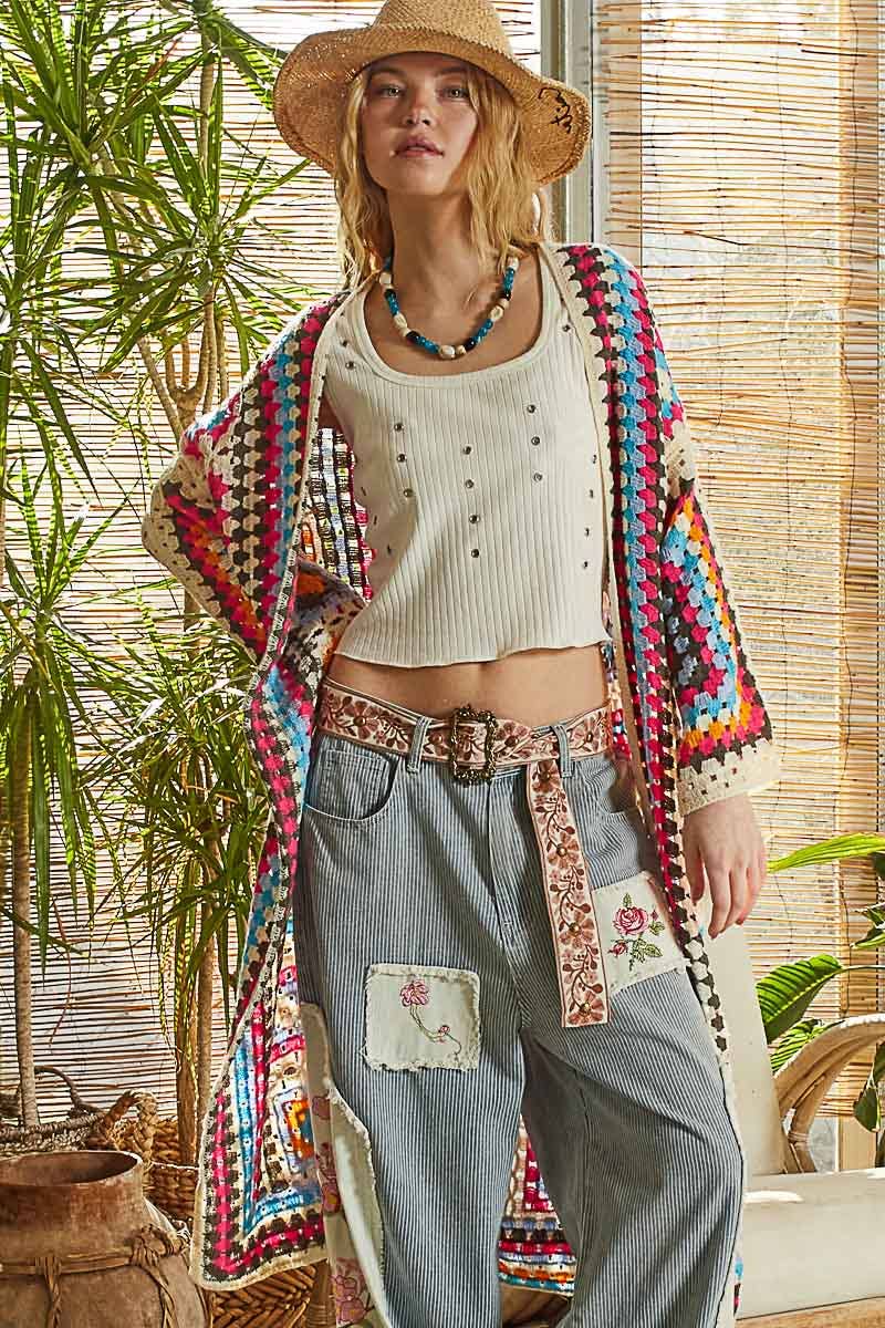 Pol Clothing - Wholesale Cardigan - Women's - Long Sleeve Crochet Various Colors Cardigan7