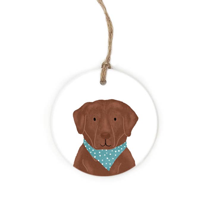 Chocolate Lab Dog Ornament for wholesale by The Cheery Pet