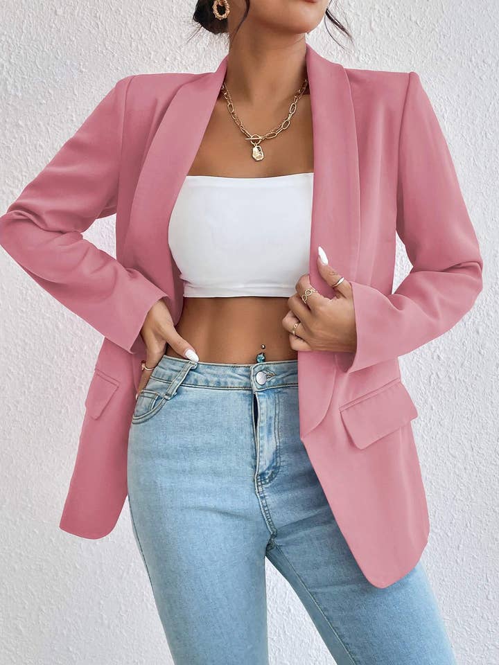 Flarix - Vente Blazer – femme - blazer à col châle uni4