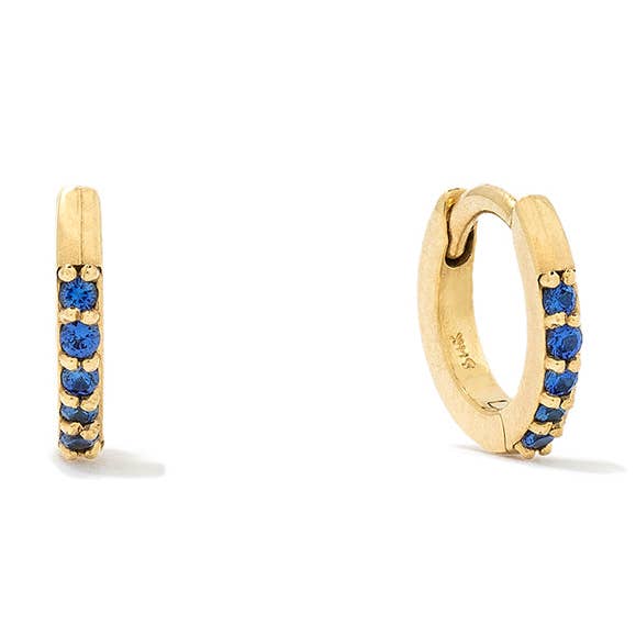 Sapphire Huggies for wholesale by Minnie Lane