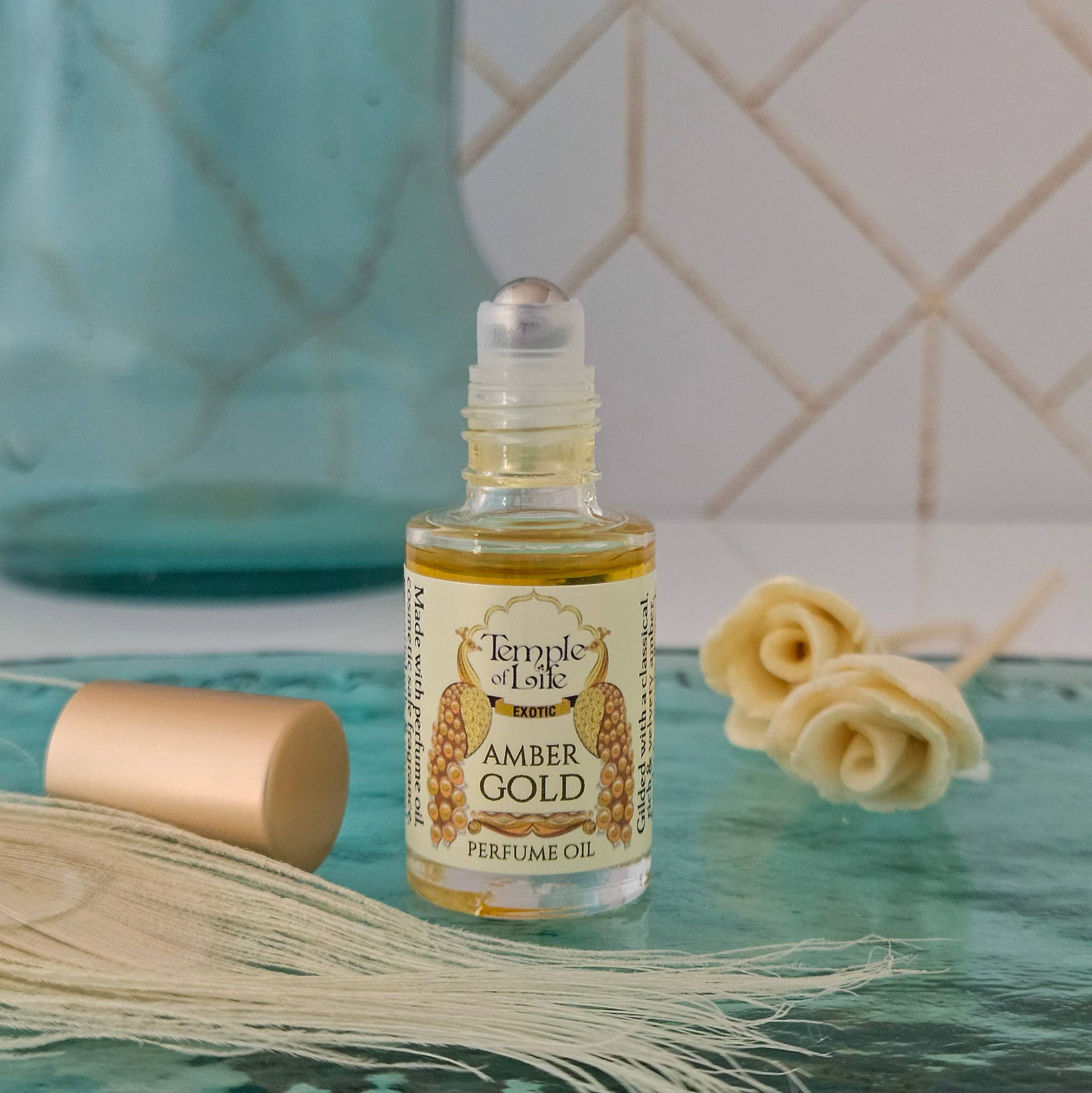 Temple of Life Oils & Perfumes - Vendita all'ingrosso Fragranza roll-on - Olio Profumato Esotico da Viaggio | Ambra Oro | Profumo Gourmand1