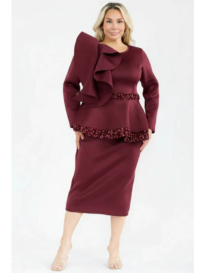 J2 FASHION - Wholesale Dress - Women's - Ruffle Peplum Skirt Set3