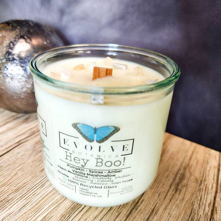 ¡Hola Boo! Vela de Soja – Calabaza, Especias, Ámbar y Vainilla Mars para venta al por mayor de Evolve Botanica