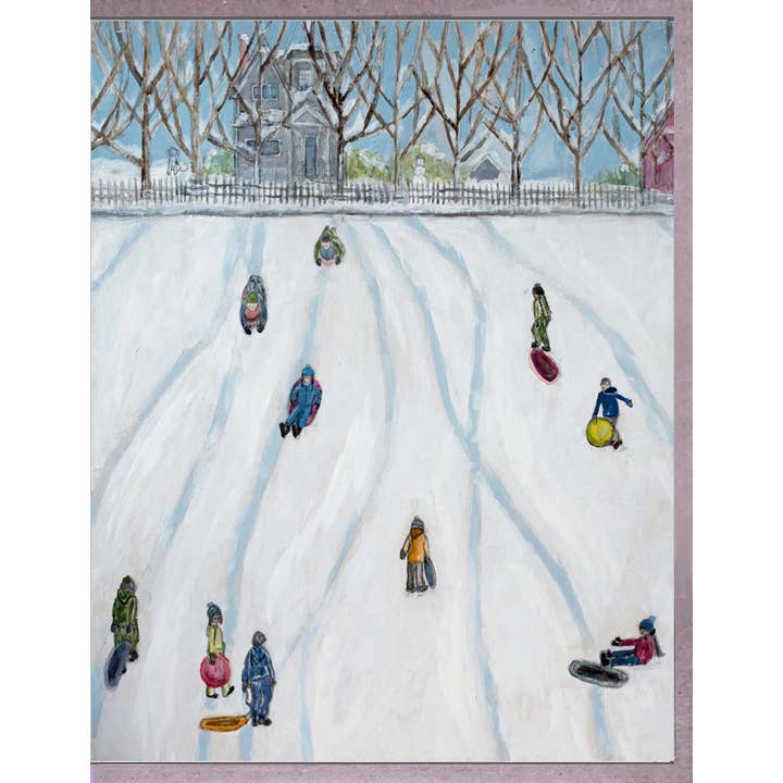 Sledding. Brenda Olson for wholesale by Blueberry Road Cards