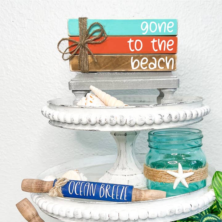 Ruaille Buaille Co - Wholesale Decorative Tray - Beach decor | Summer tiered tray | Nautical home decor