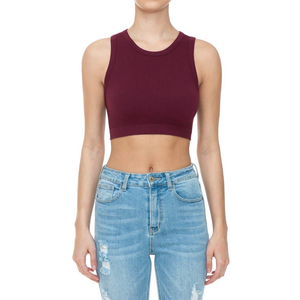 Paperdoll – Großhandel Tanktop – Damen – GERIPPTES, KURZ GESCHNITTENES, NAHTLOSES TANKTOP MIT RUNDHALSAUSSCHNITT7