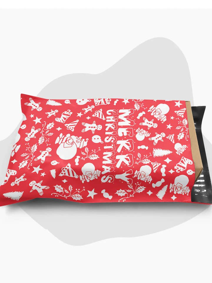 10x13 Christmas Design Red Holiday Cluster Poly Bag | RADYAN for wholesale by Radyan