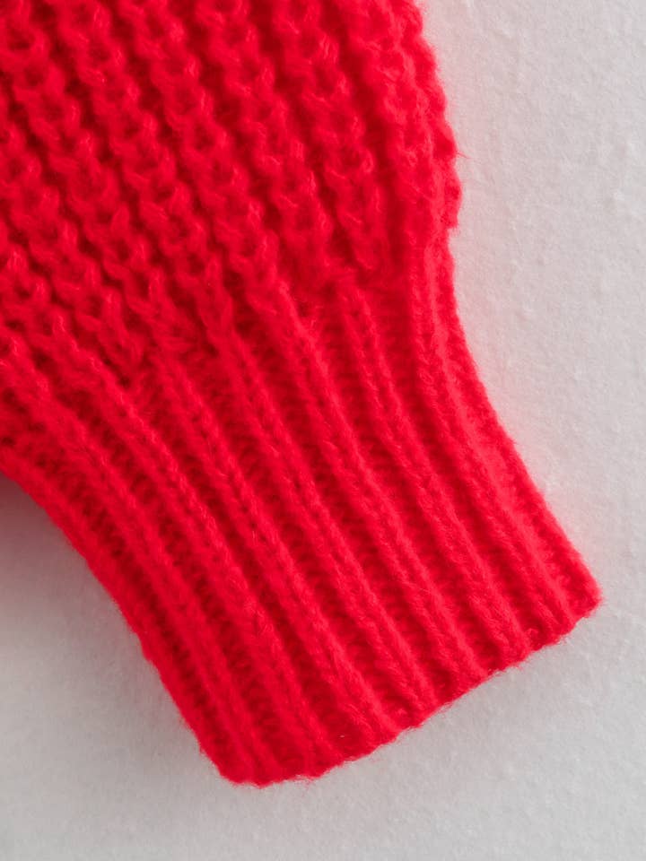 Rosa Clothing - Wholesale Cardigan - Women's - chunky crewneck knit Cardigan8