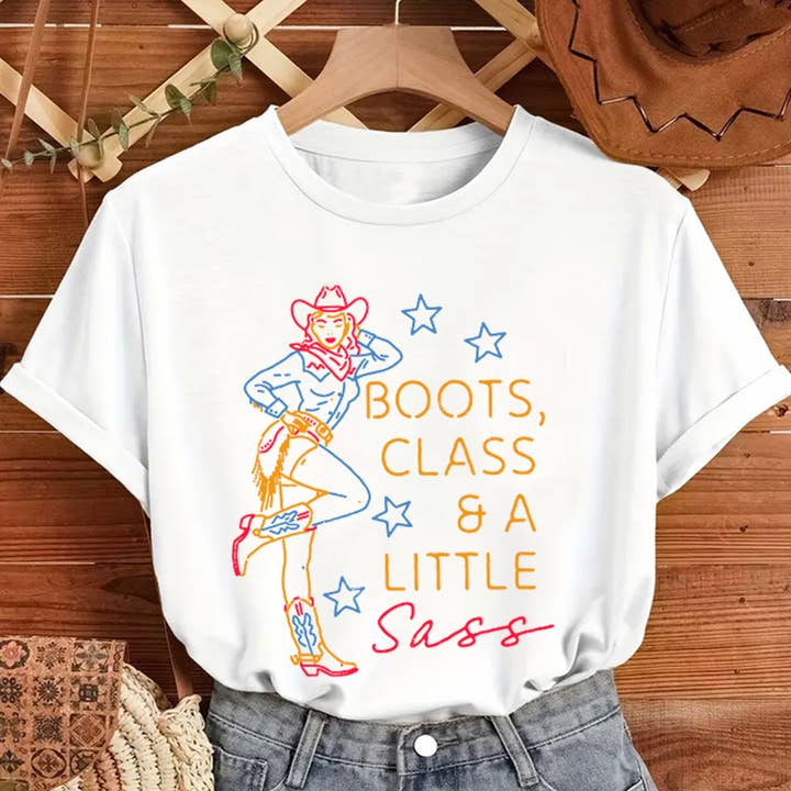 CAMISETA GRÁFICA DE VAQUERA CON CLASE Y UN POCO DE ATREVIMIENTO para venta al por mayor de LaLaSista