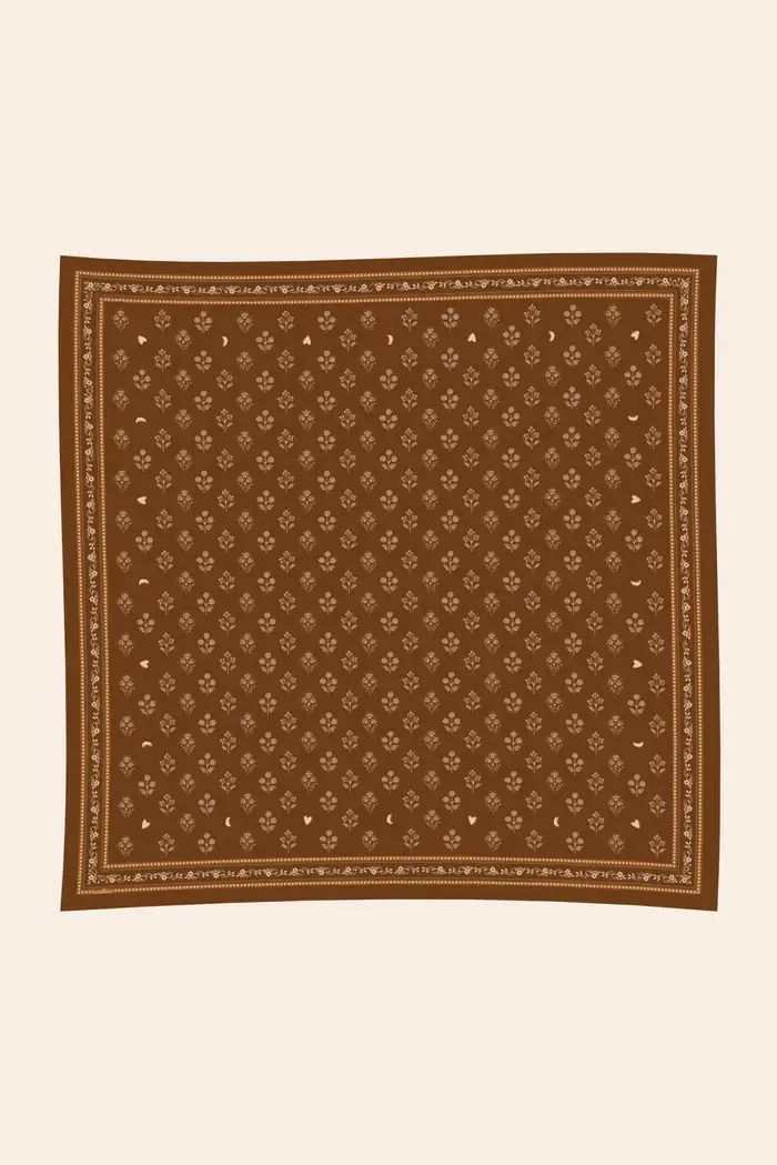 BOULBAR – wholesale Scarf – Women's – Large cotton scarf - Indian saffron flowers3