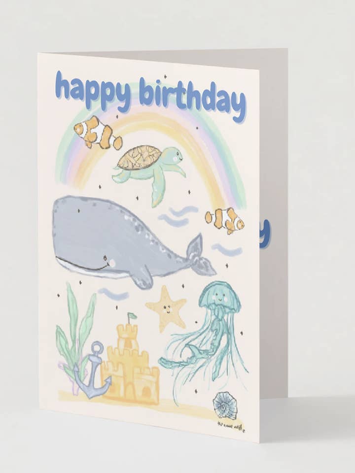 whale of a time birthday card for wholesale by the name nest