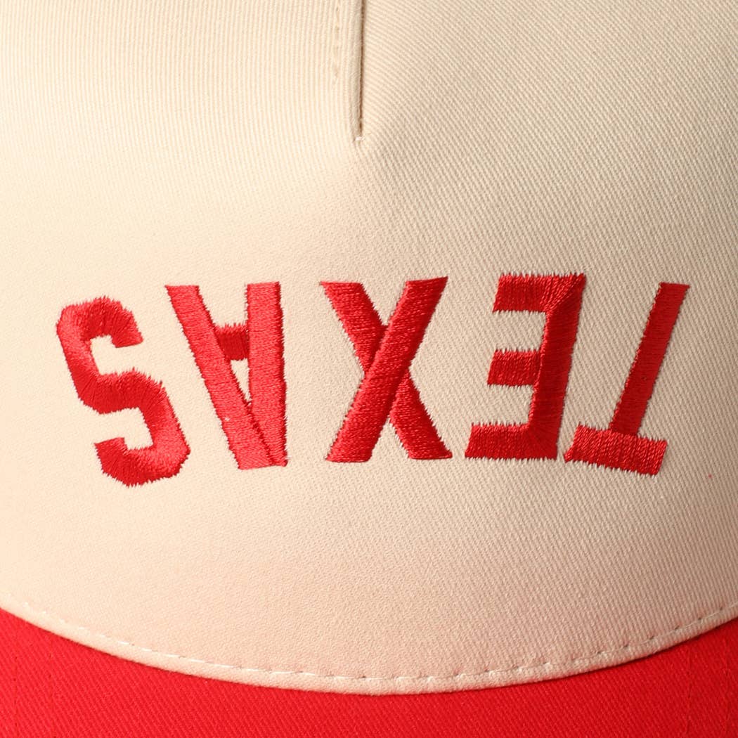 RED RED TEXAS- Upside Down Trucker Baseball Cap  for wholesale on Faire6