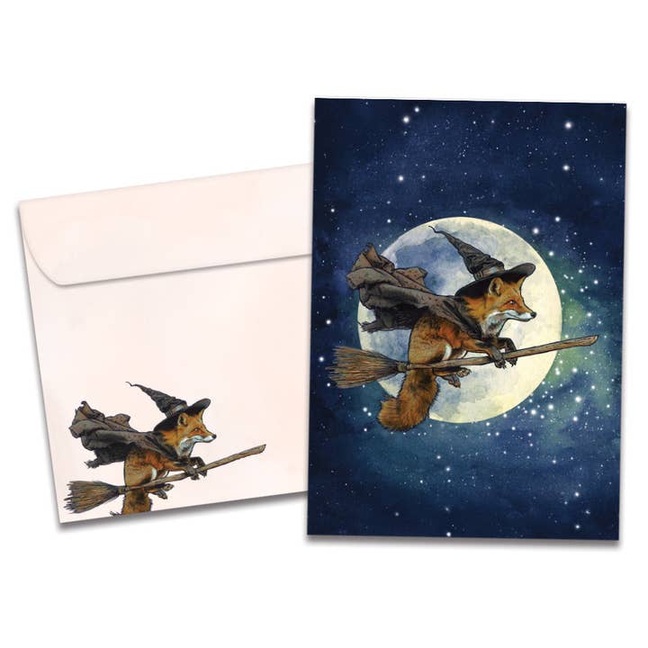 Full Moon Fox Halloween SKU 22382 for wholesale by Tree-Free Greetings