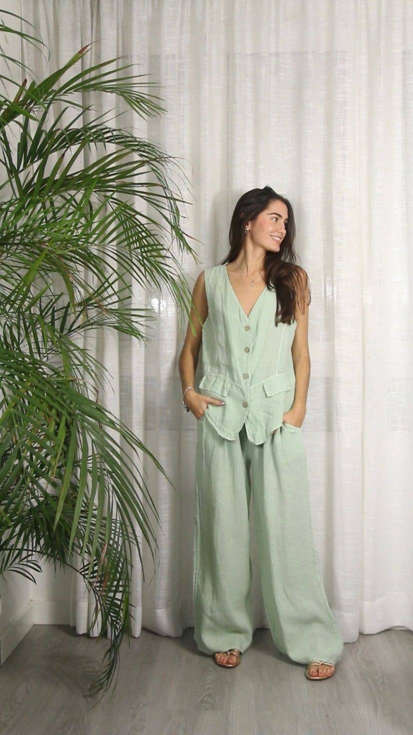 Linen & More - Wholesale Outerwear Vest - Women's - REF 17404 100% LINEN VEST8