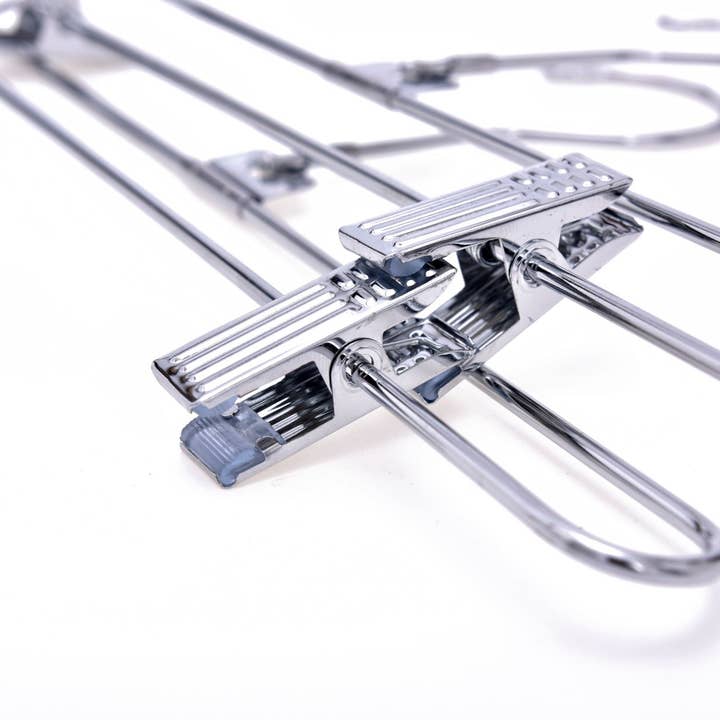 Quality Hangers - Wholesale Clothes Hangers - M053 Heavy Duty Metal Hanger + Clips Swivel Hook - 100pcs7