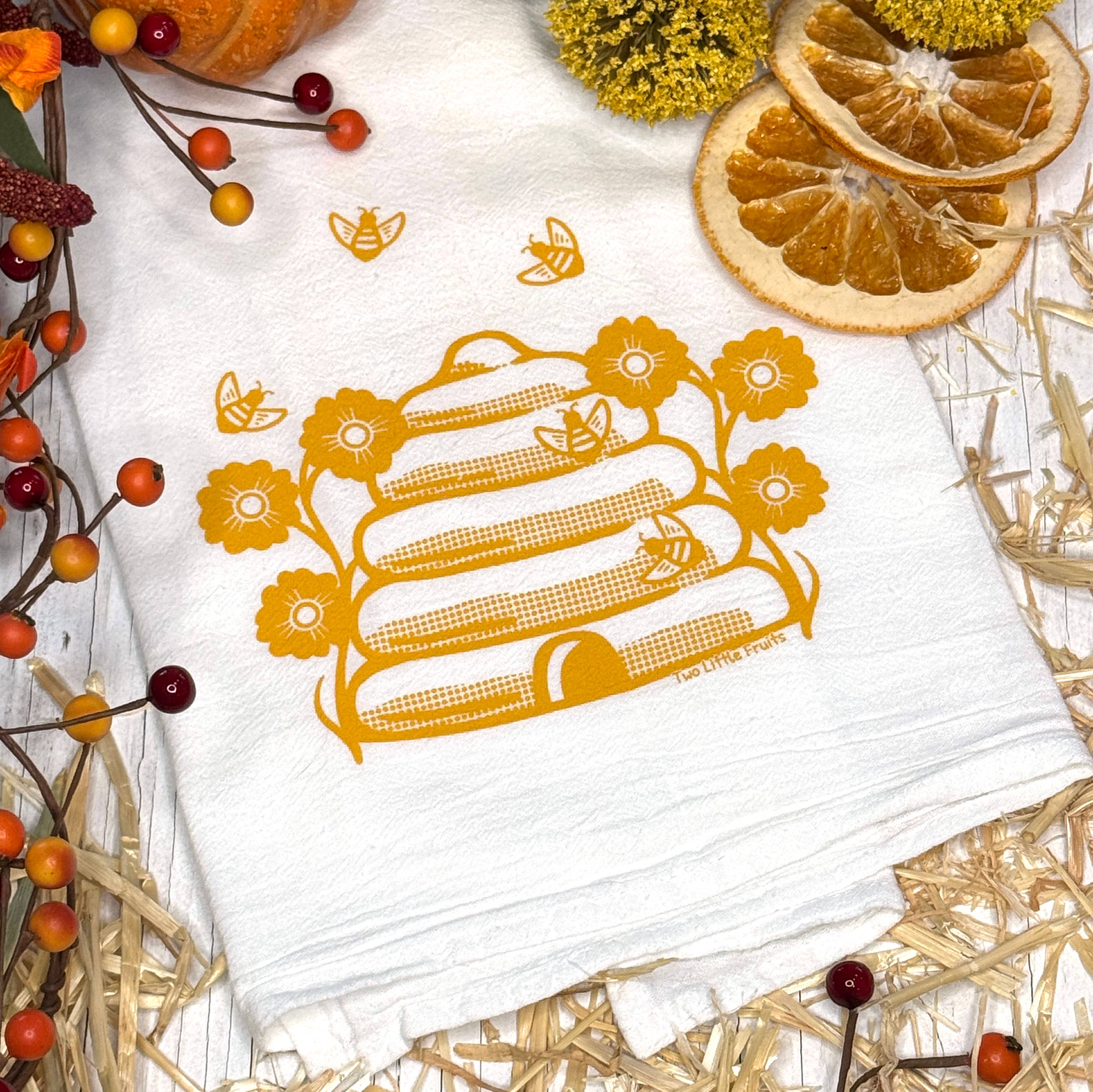 Two Little Fruits – Großhandel Geschirrtücher – Geschirrtücher | Honigbienen-Design | 71x74 cm2