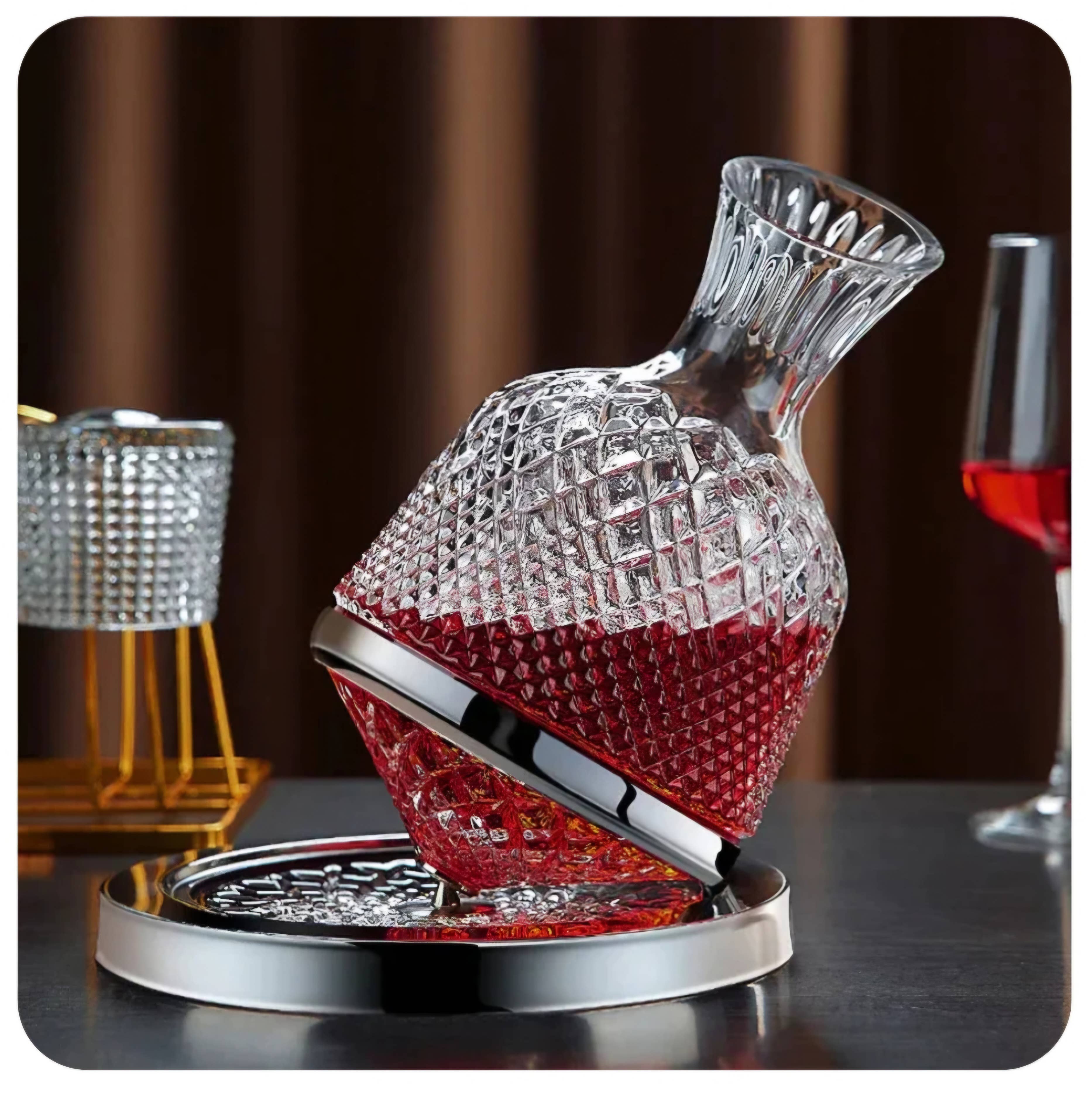 Cork Pops Inc - Wholesale Decanter - Revolving wine or spirits decanter, 350 degree revolution3