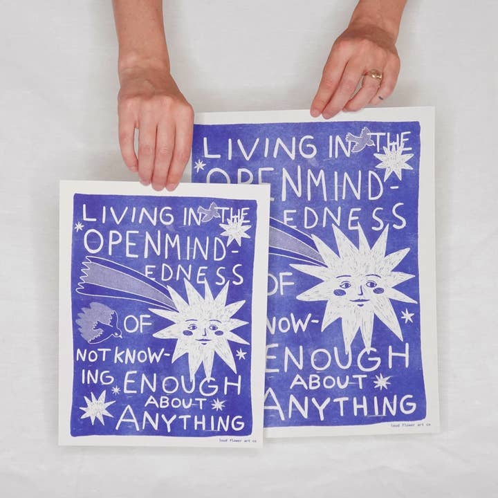 Live in Openmindedness Risograph Poster for wholesale by Loud Flower Art Co