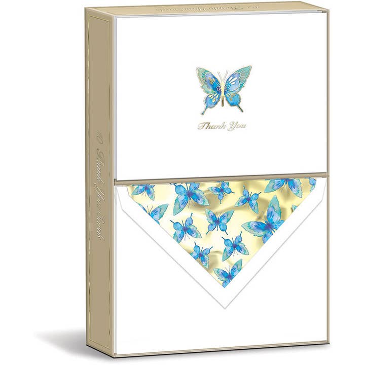 Punch Studio Boxed Note cards/10- BUTTERFLY for wholesale by Punch Studio