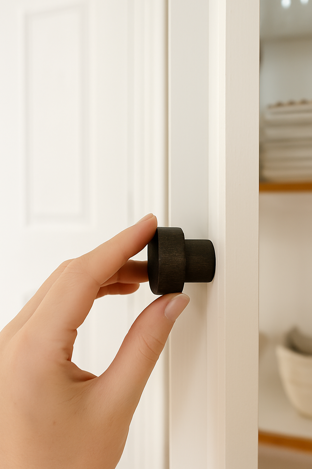 Atelier HM Design - Vendita all'ingrosso Manopola/pomello - 10 pomelli per cassetti in legno marrone scuro - 35mm x 25mm1