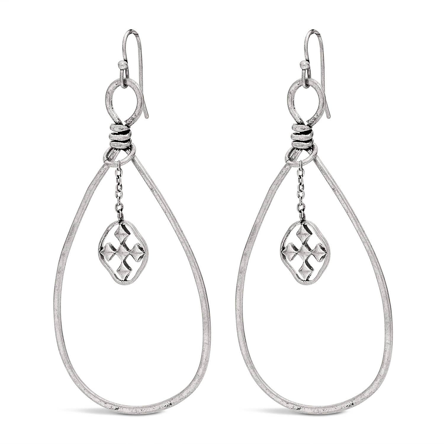 Gracewear Collection - Wholesale Dangle Earrings - Oval Dangle Shield Earrings0