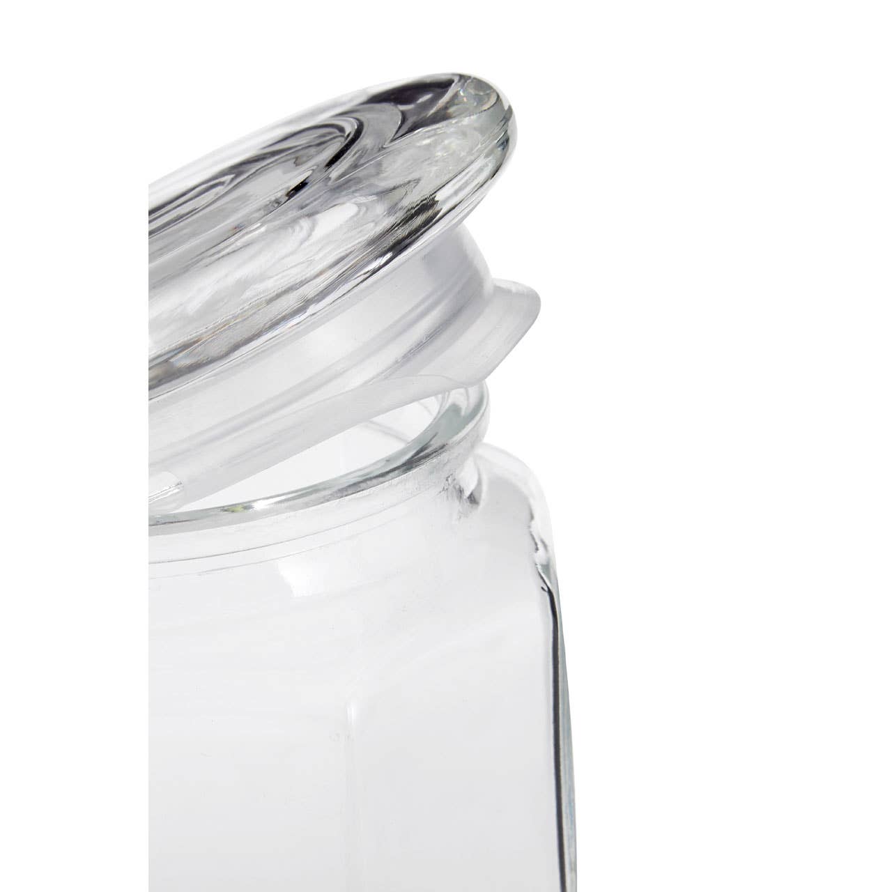 Interiors by Premier – wholesale Jar – Hexagonal Glass Storage Jar - 1050ml3