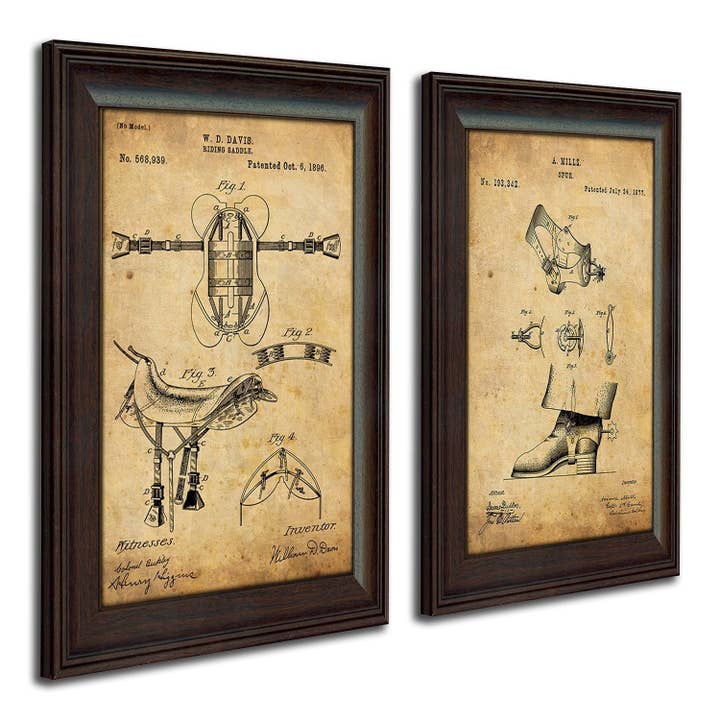 Ruiterpaard - Patent Art Set voor wholesale door Personal Prints