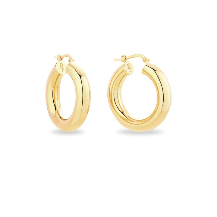 Chunky Hoepeloorbellen S - Goud voor wholesale door Patty Rose Jewellery