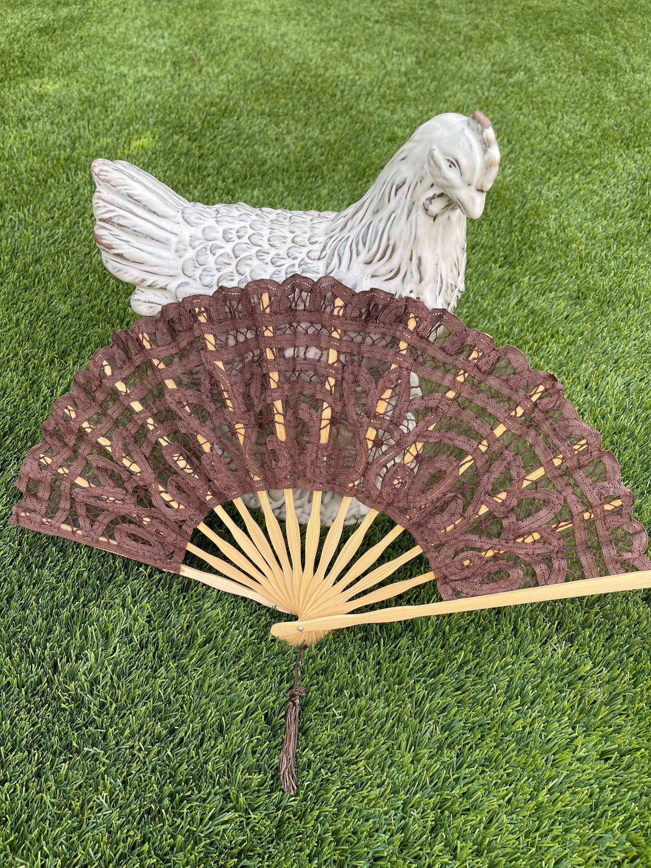 Floris Linens - Venta al por mayor Ventilador plegable de mano - Ventiladores de encaje de mano Battenberg5