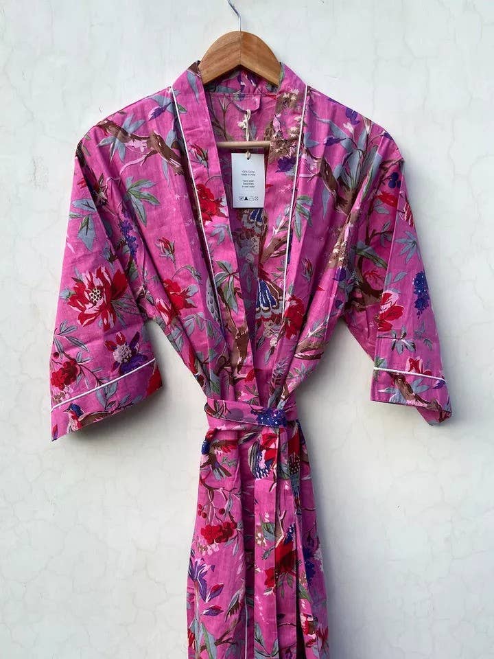Bhawana Handicrafts - Wholesale Robe - Women's - Cotton Kimono Robes for Women Indian Dressing Gown1
