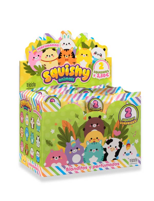 Triciclo Editores - Vendita all'ingrosso Giocattolo squishy - Bambini e neonati - Squishy Animals - espositore di 8 bustine