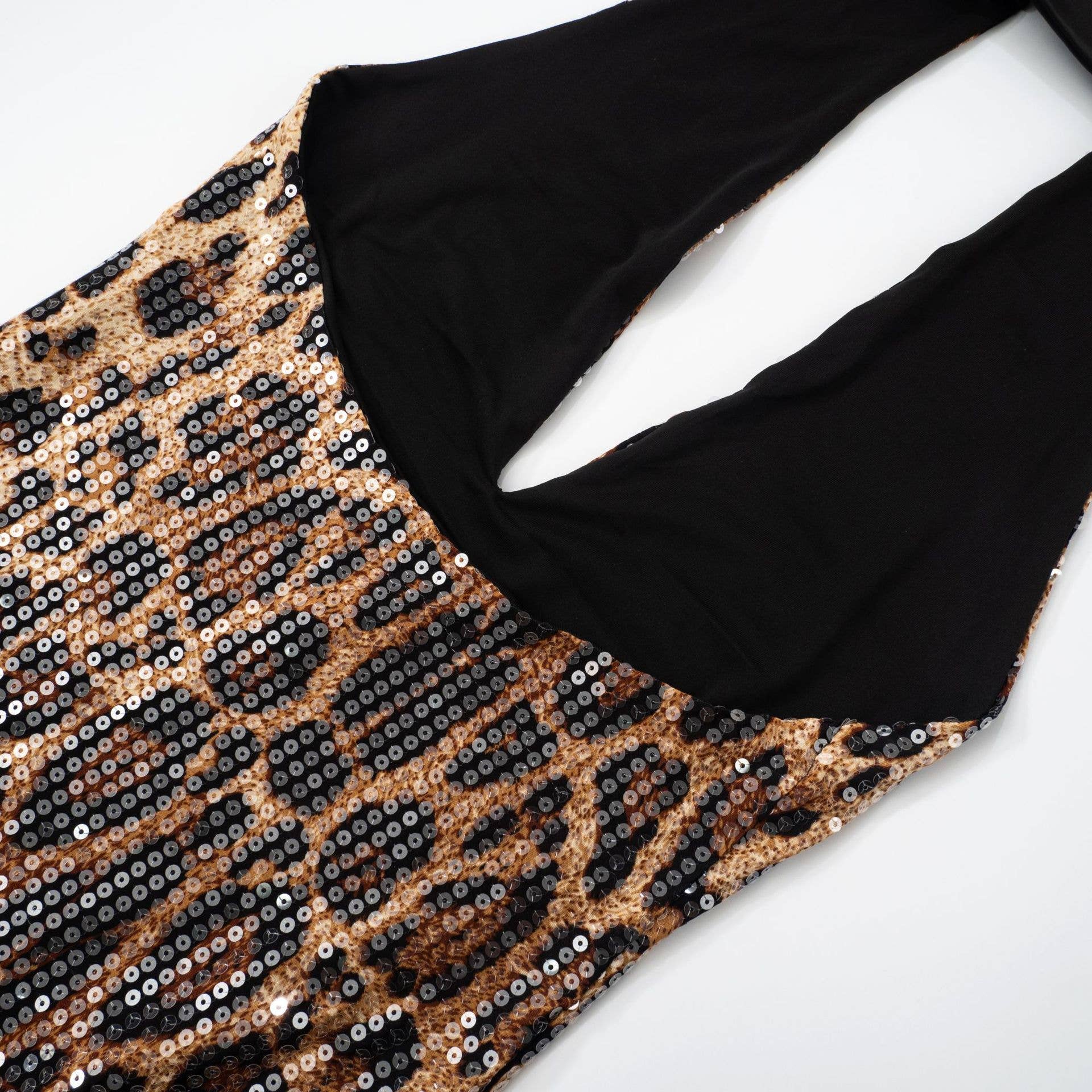 BELLISSIMA FASHION - Wholesale Dress - Women's - Leopard Print Halterneck Backless Bodycon Mini Dress(C)8