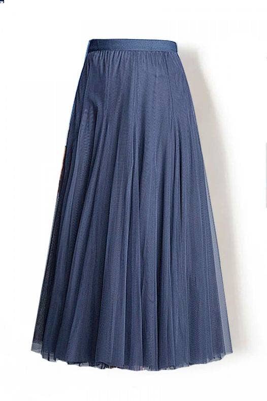 Rosa Clothing - Wholesale Skirt - Women's - 20 colors Ethereal Flowy Elastic Waist Pleated Tulle Skirt7