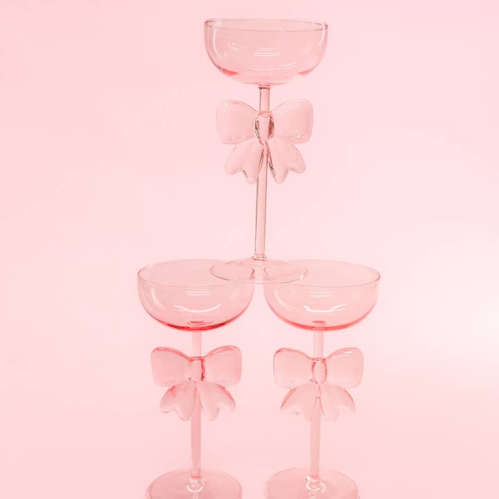 Rock Paper Scissors – Engroshandel Vinglas – Bow & Bubbly - Pink Coupe Vinglas1